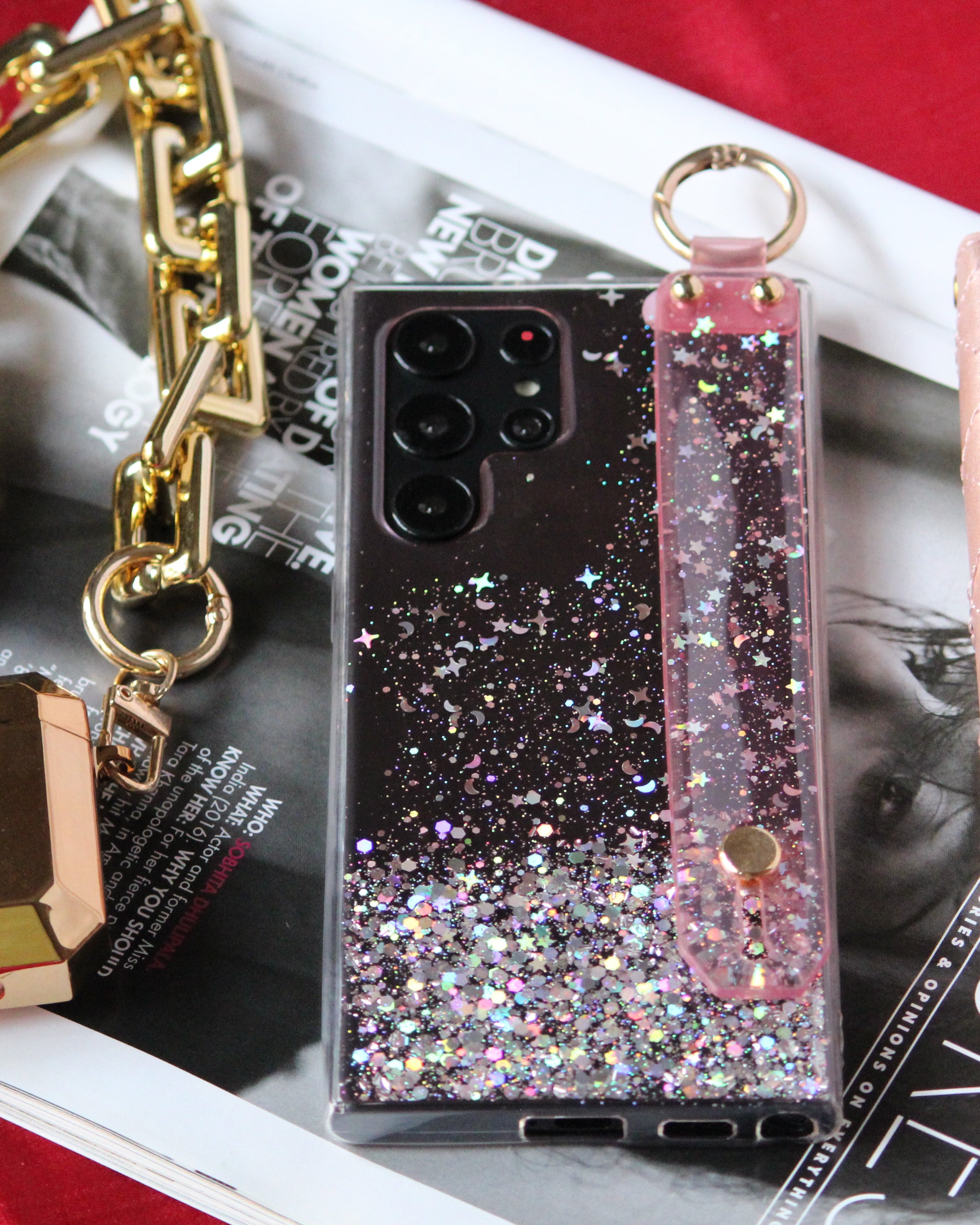 Bling Glitter Hand Strap Cover iPhone cover – JustAndBest India