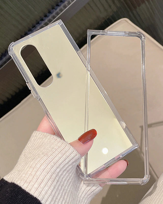 gold mirror shockproof cover for samsung z fold