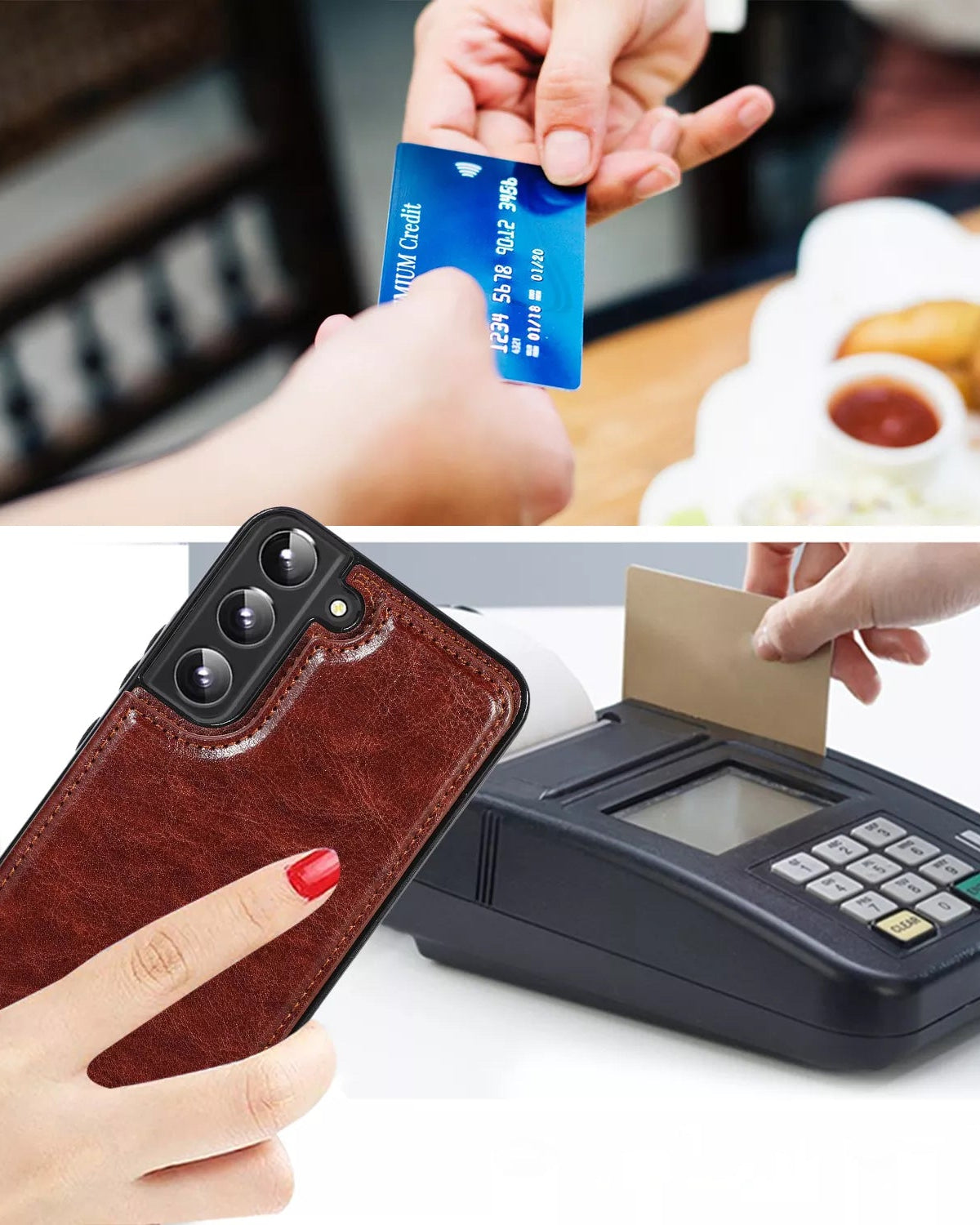 Luxury Wallet Style Premium Leather Cover iPhone cover – JustAndBest India