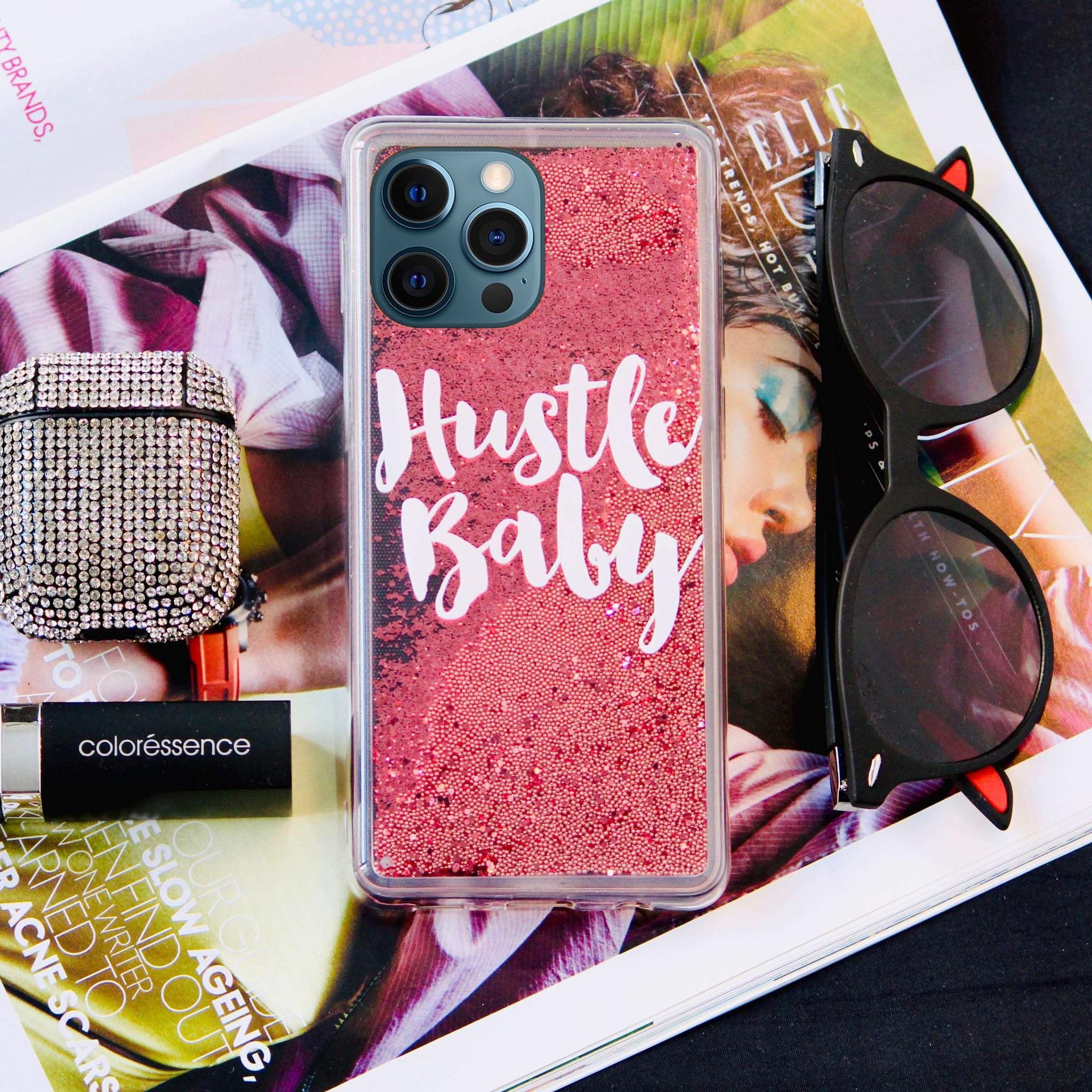 Hustle Baby Glitter Quicksand Case iPhone cover – JustAndBest India