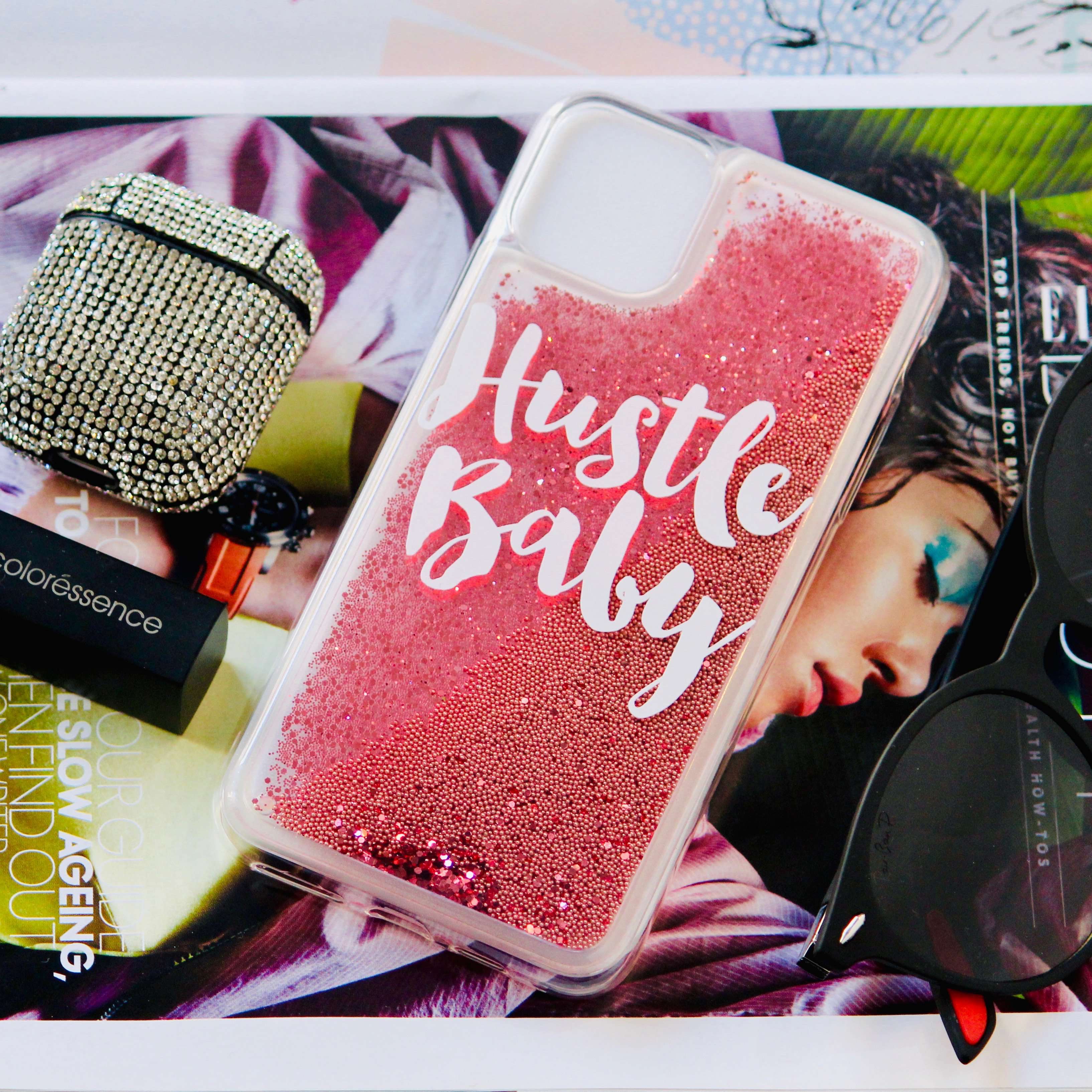 Hustle Baby Glitter Quicksand Case iPhone cover – JustAndBest India