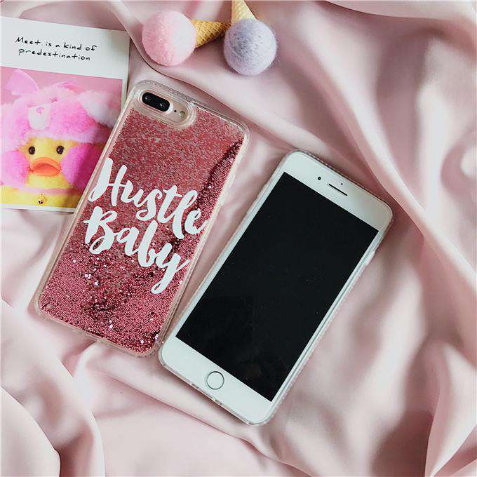 Hustle Baby Glitter Quicksand Case iPhone cover – JustAndBest India