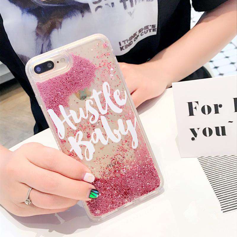 Hustle Baby Glitter Quicksand Case iPhone cover – JustAndBest India