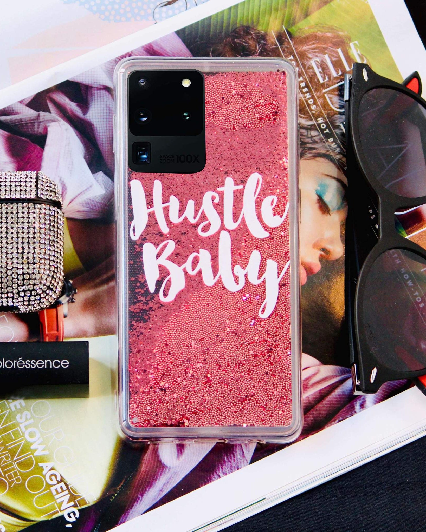 Hustle Baby Glitter Quicksand Glitter Sequin Case iPhone cover – JustAndBest India