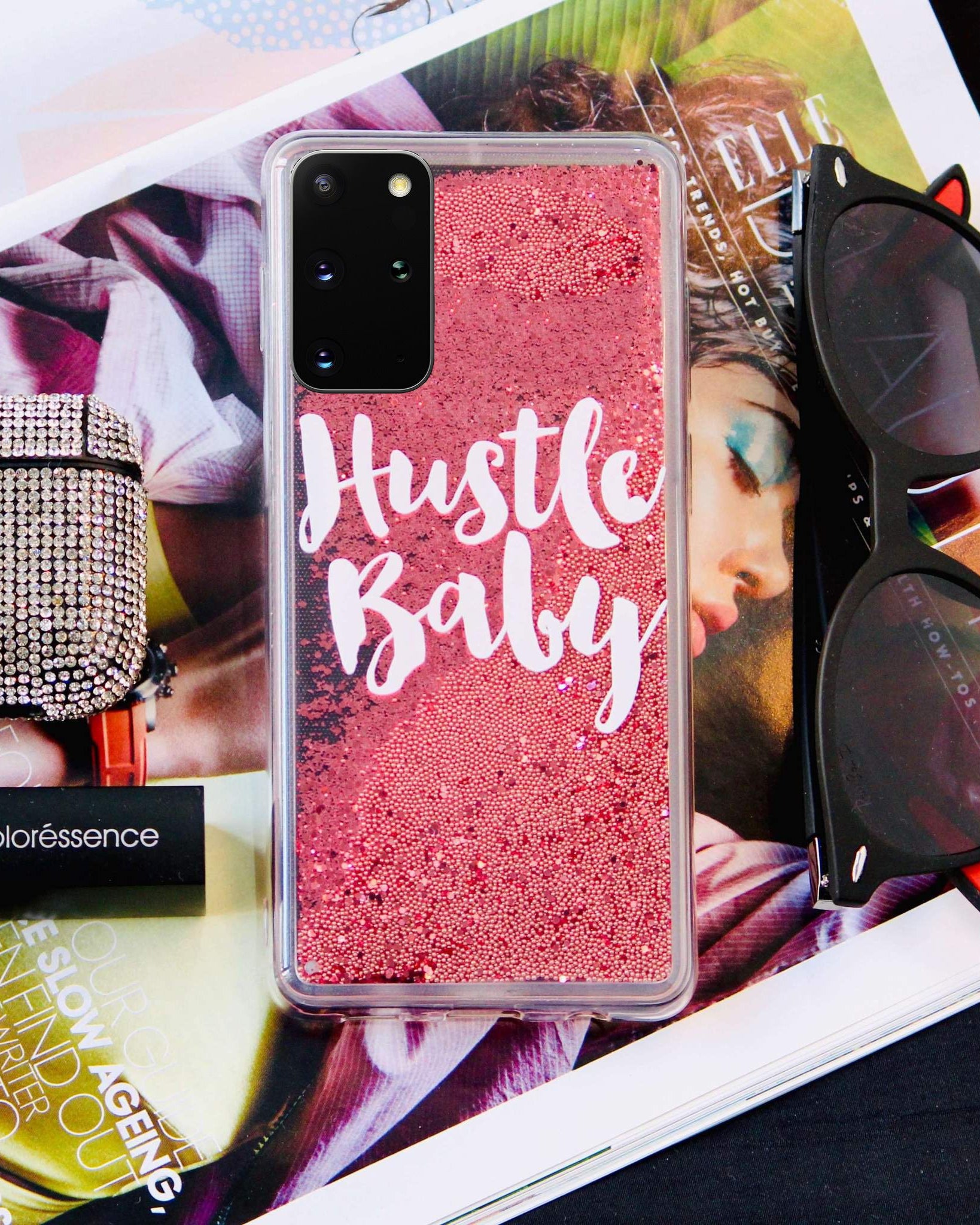 Hustle Baby Glitter Quicksand Glitter Sequin Case iPhone cover – JustAndBest India