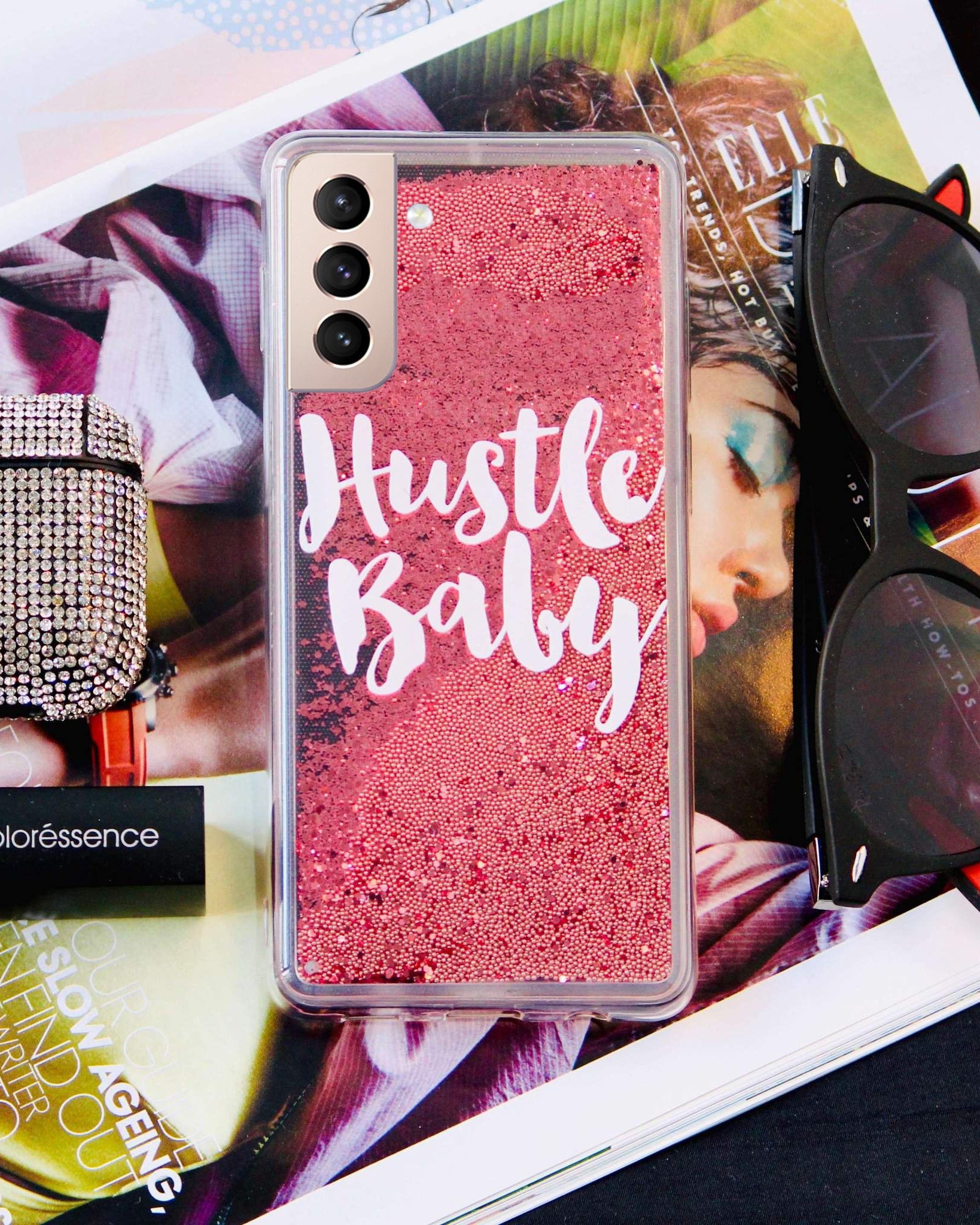 Pink Glitter Sequin Case Samsung S21