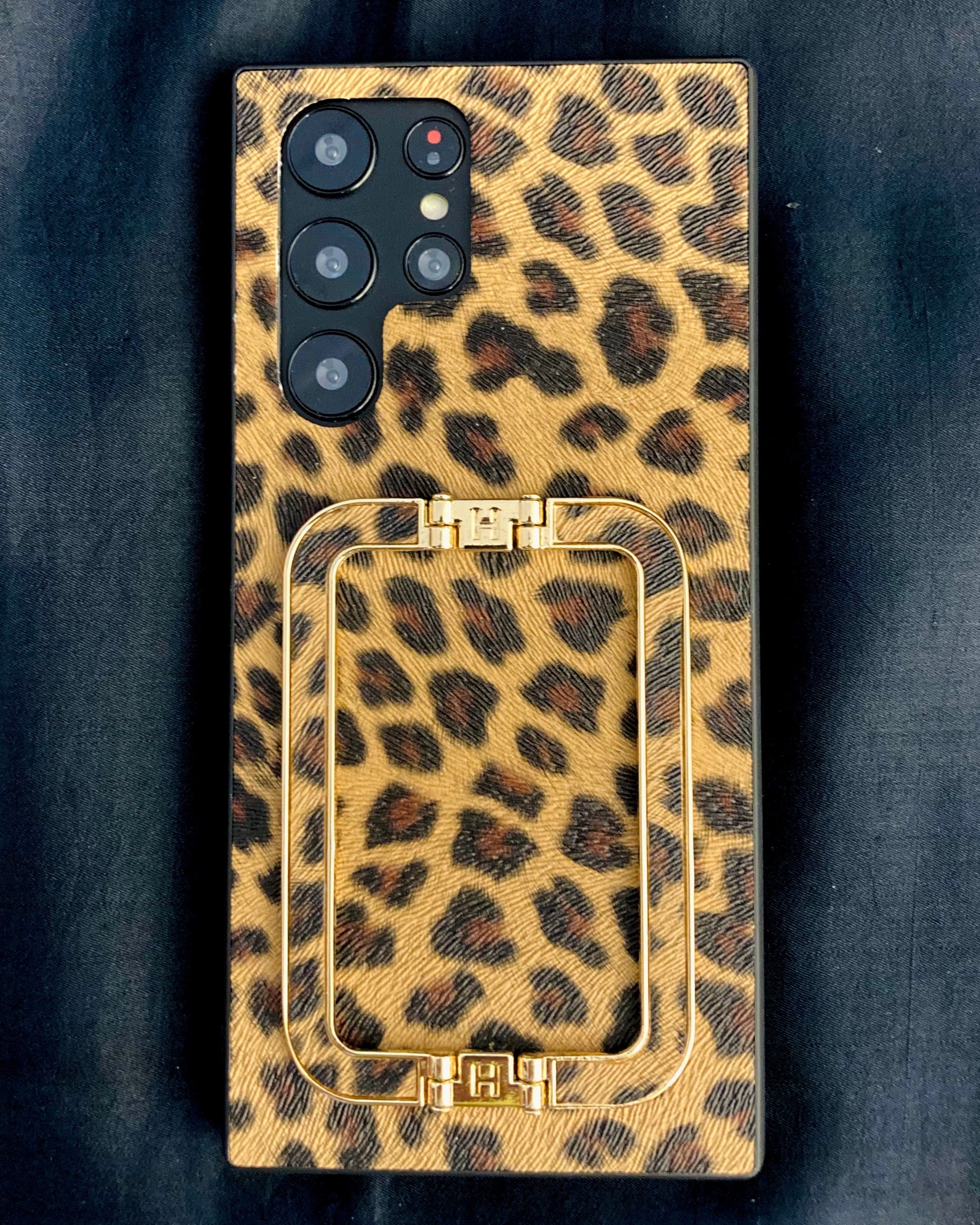 Classy Leopard Style Gold Buckle Holder Case – phone accessory by JustAndBest India