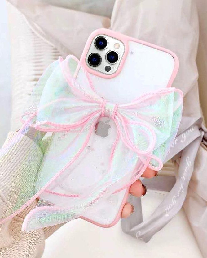 White Lace Bowknot Luxury iPhone SE 2020 Cover