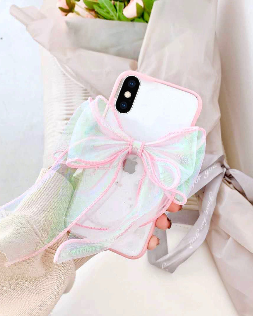 Lace Bowknot Luxury Glitter Case for iPhone X/XS