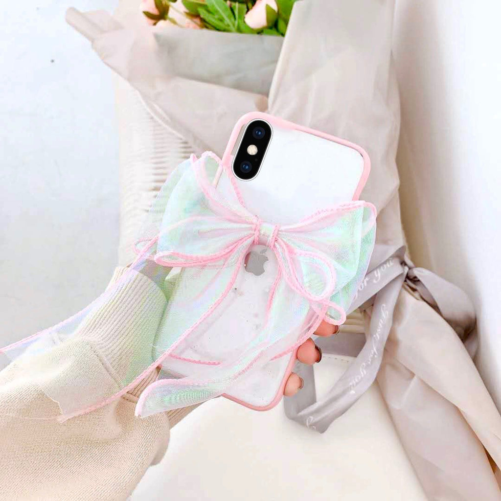 Lace Bowknot Luxury Glitter Case for iPhone X/XS