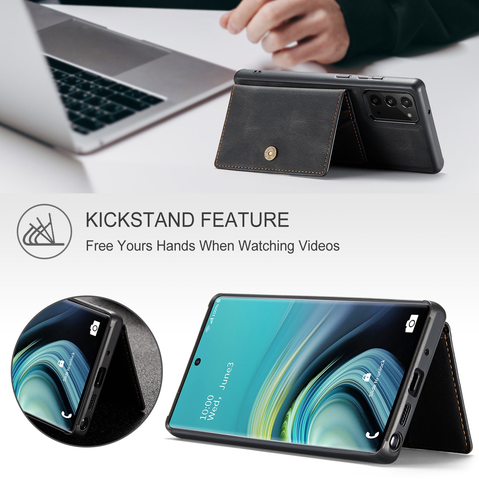 Premium Detachable Magnetic Wallet Style Leather Case iPhone cover – JustAndBest India