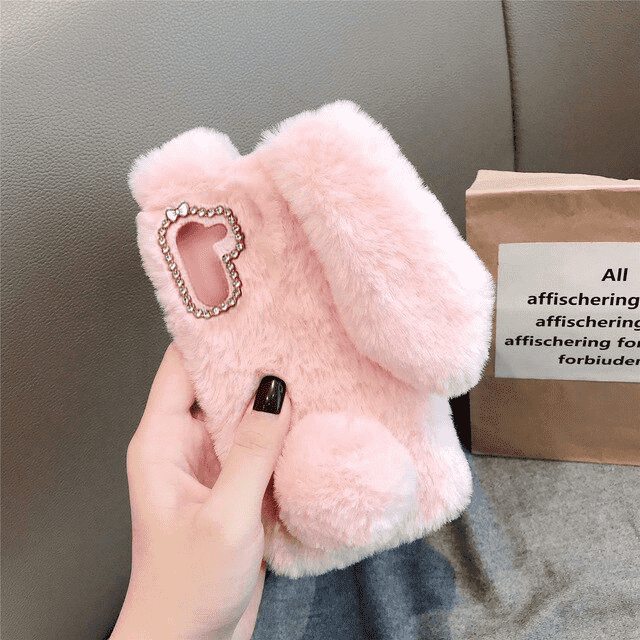 Luxury Bunny Rabbit Fur Plush Case iPhone cover – JustAndBest India