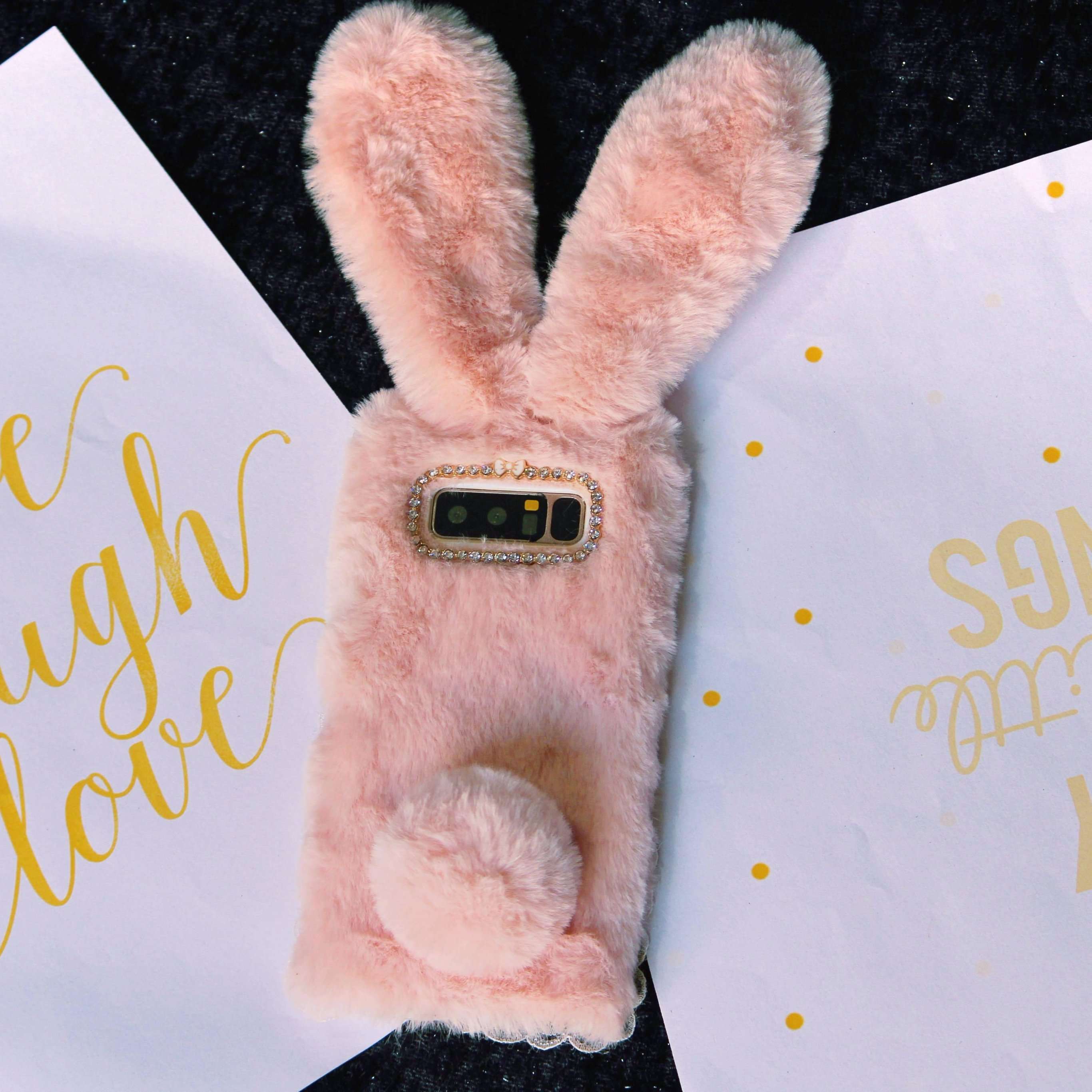 Luxury Bunny Rabbit Fur Plush Case iPhone cover – JustAndBest India