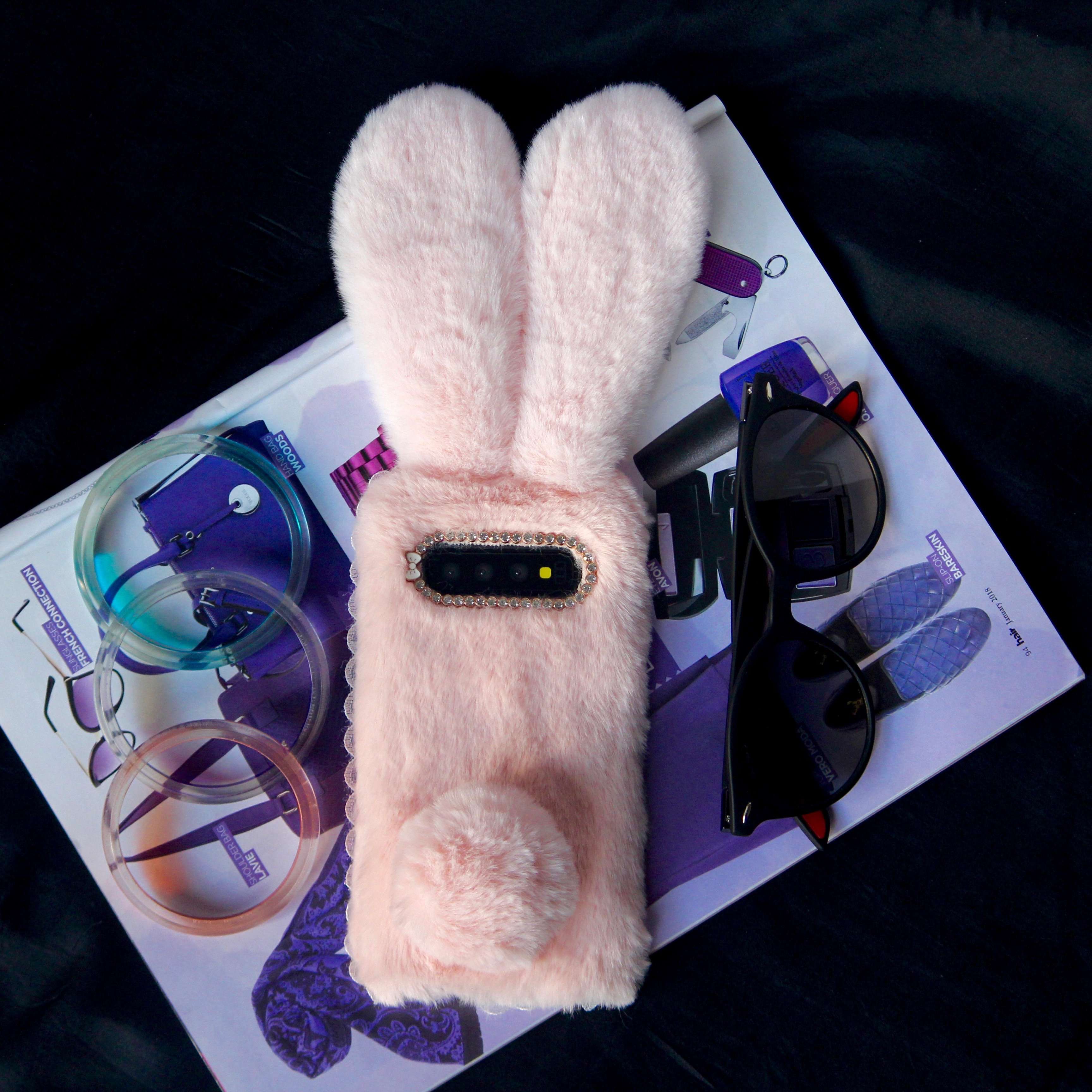 Luxury Bunny Rabbit Fur Plush Case iPhone cover – JustAndBest India