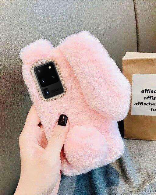 pink fur Samsung Galaxy S20 case