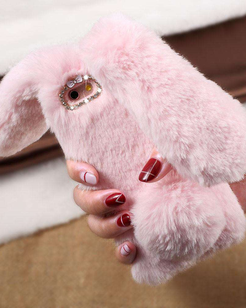 Luxury Bunny Rabbit Fur Plush Case