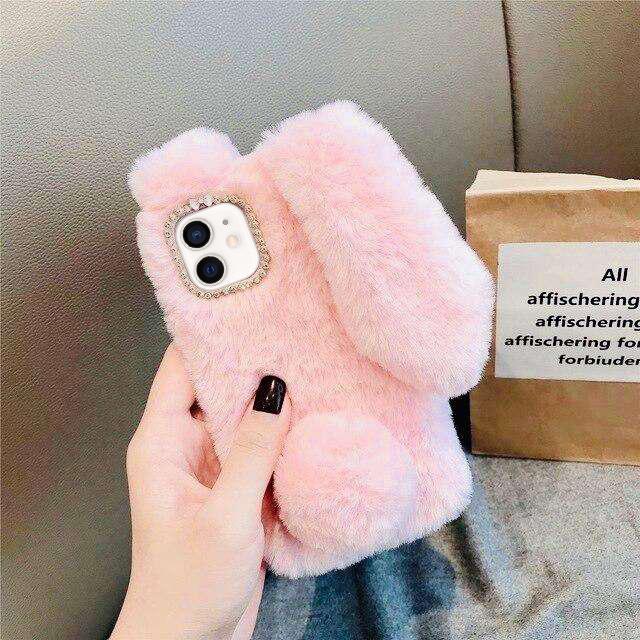 Luxury Bunny Rabbit Fur Plush Case (Available for iPhone 11 / 11 Pro / 11 Pro Max) – JustAndBest India