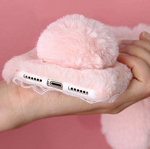 Luxury Bunny Rabbit Fur Plush Case (Available for iPhone 11 / 11 Pro / 11 Pro Max) – JustAndBest India