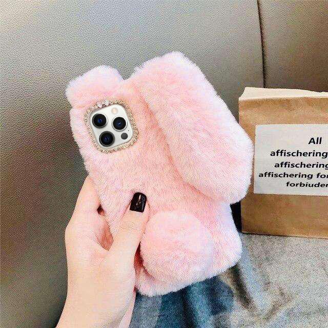 Luxury Bunny Rabbit Fur Plush Case (Available for iPhone 11 / 11 Pro / 11 Pro Max) – JustAndBest India