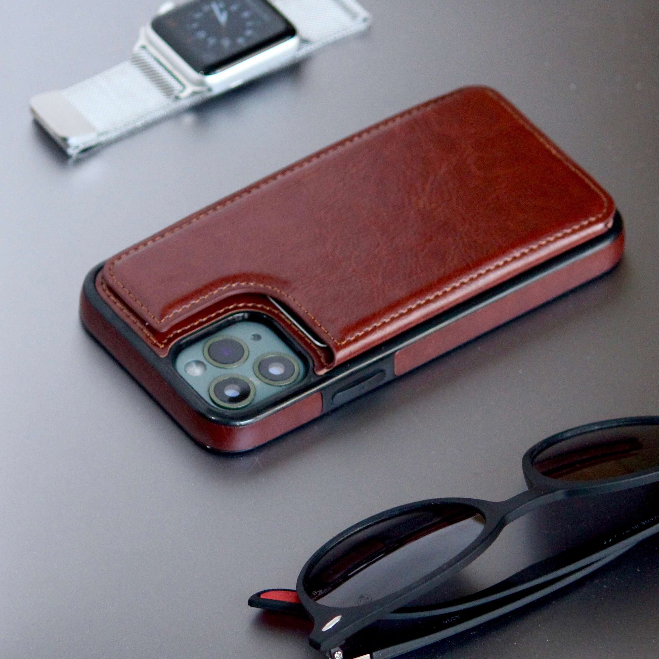 Luxury Wallet Style Premium Leather Case iPhone cover – JustAndBest India