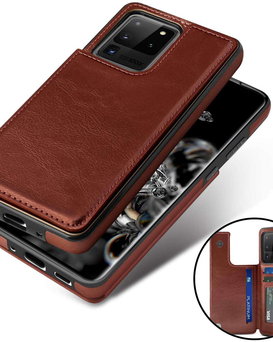 Luxury Wallet Style Premium Leather Cover for Galaxy S21 series