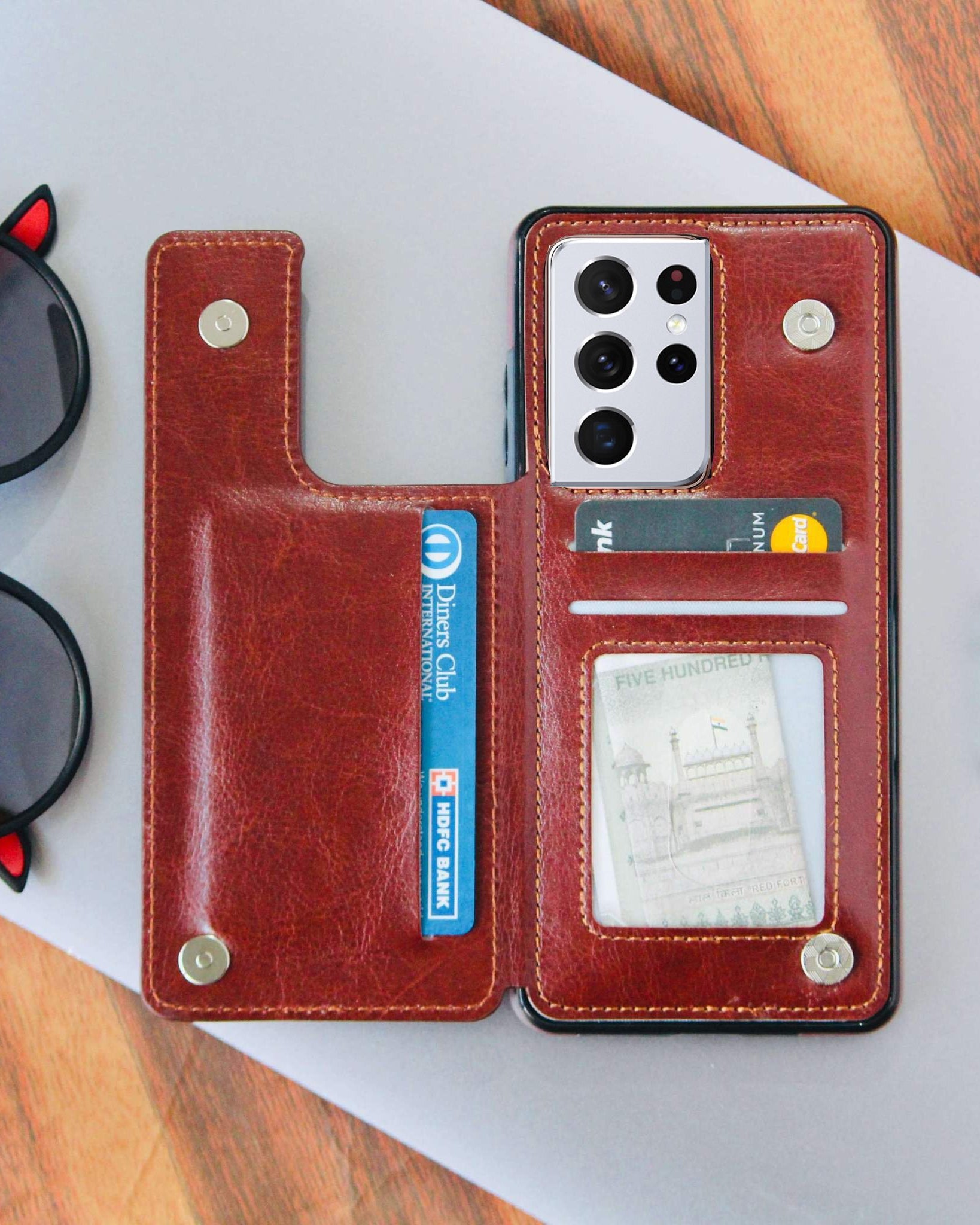 Luxury Wallet Style Premium Leather Cover for Galaxy S21 series