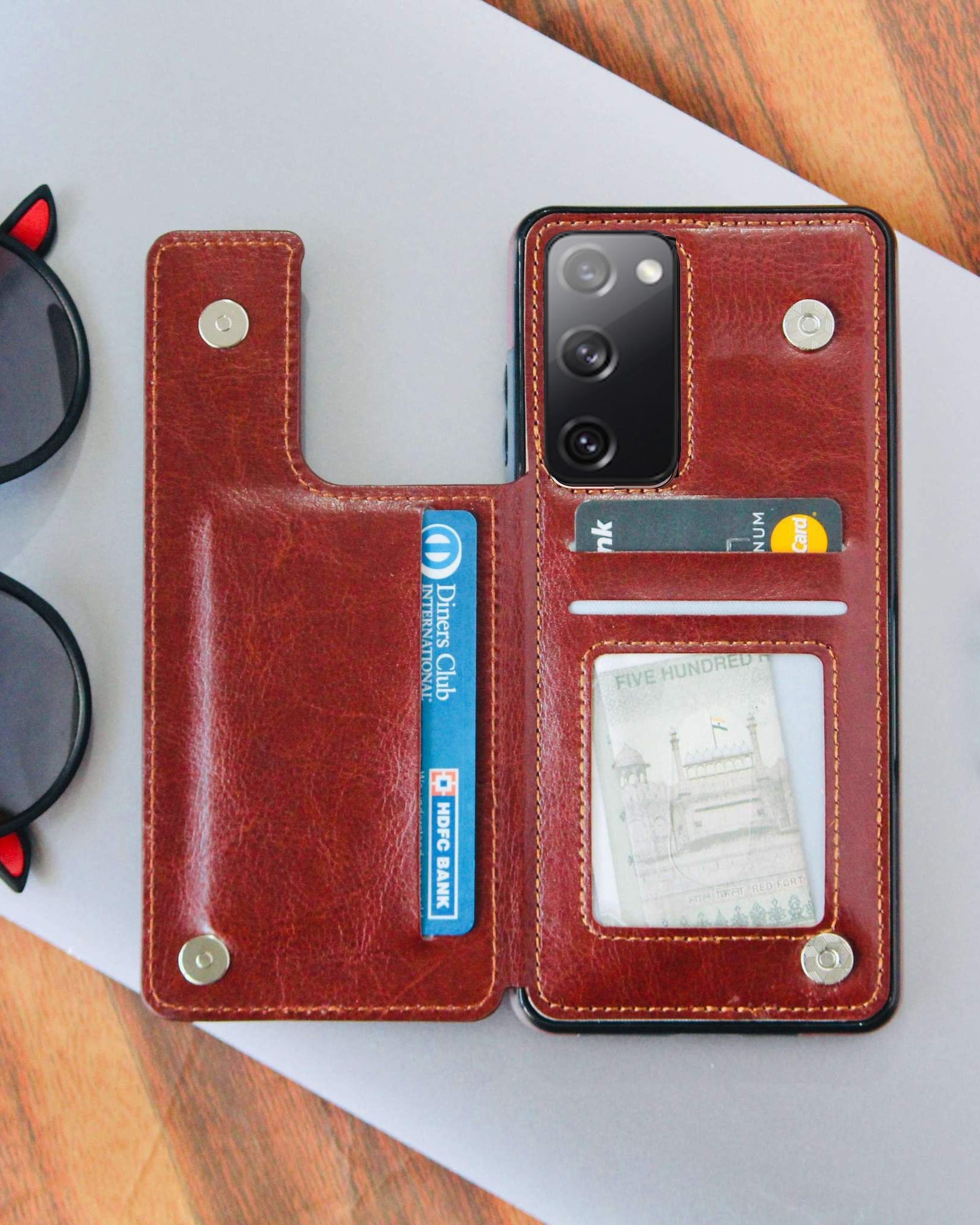 Luxury Wallet Style Premium Leather Cover for Samsung Galaxy S20FE