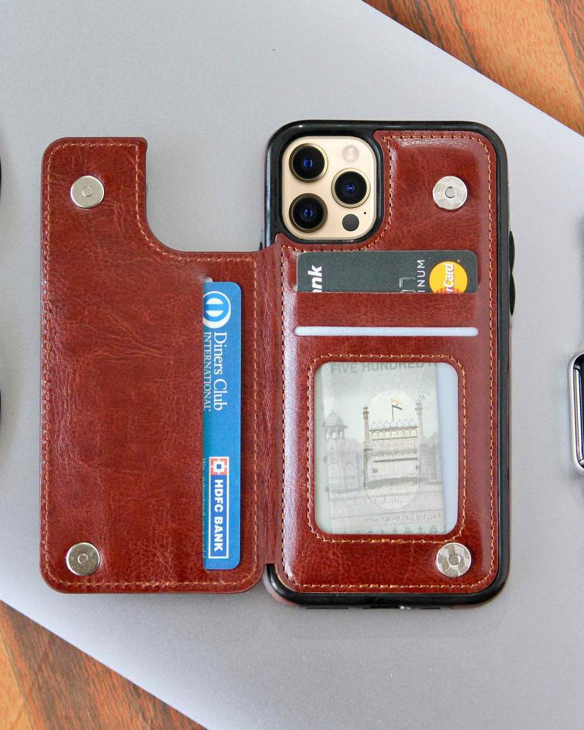Luxury Wallet Style Premium Leather Cover for iPhone 11
