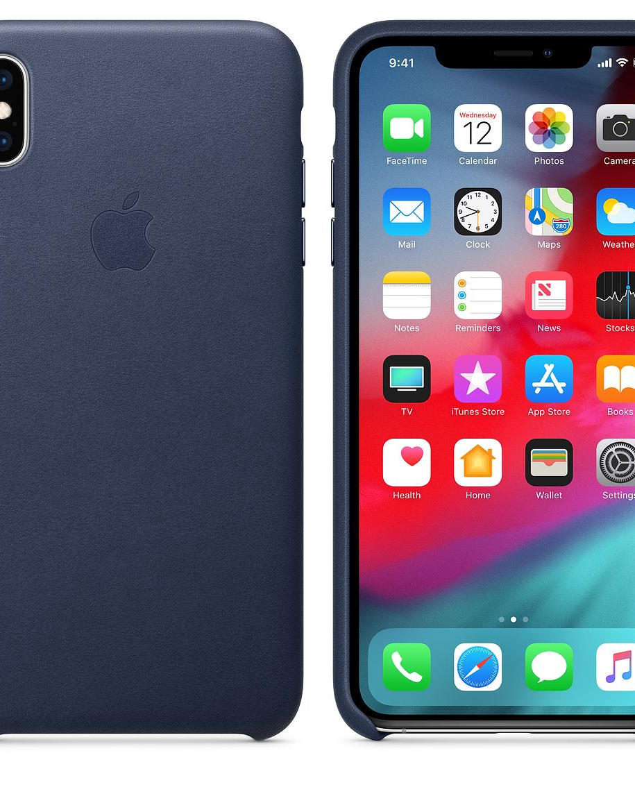 Midnight Blue Leather Cover for iPhone XS Max
