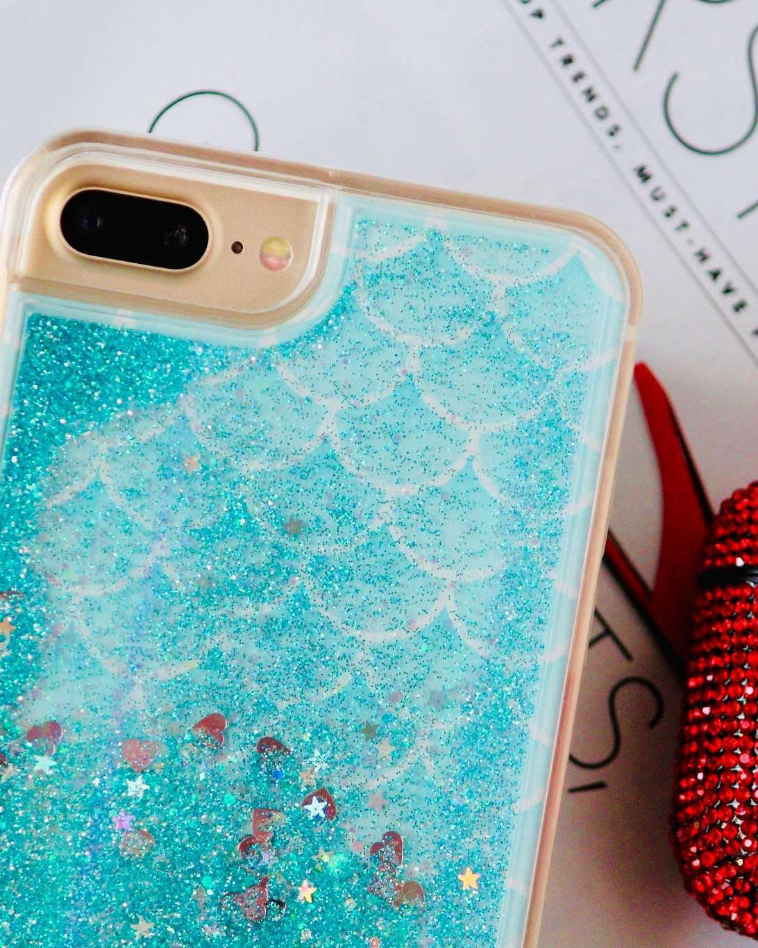 mermaid glitter iphone 7 plus cover