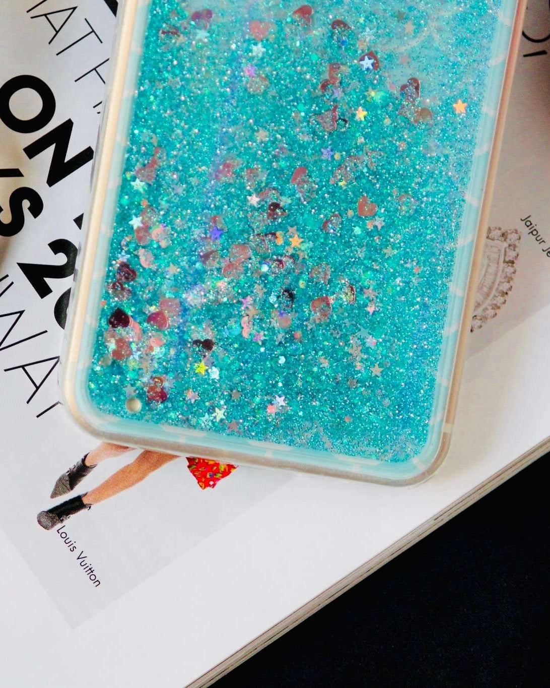 Blue Glitter Luxury iPhone SE 2020 Case