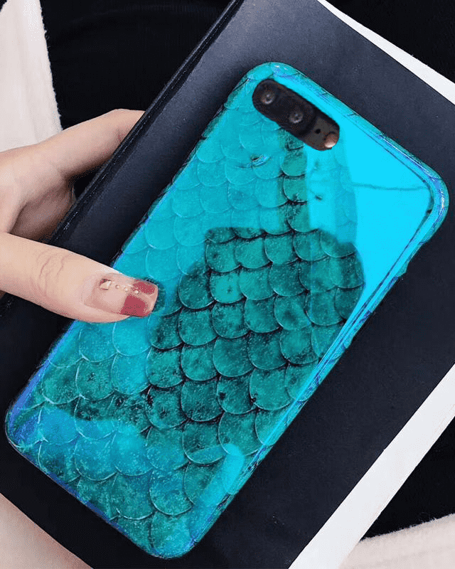 Mermaid Scales Blue Light Shiny Case