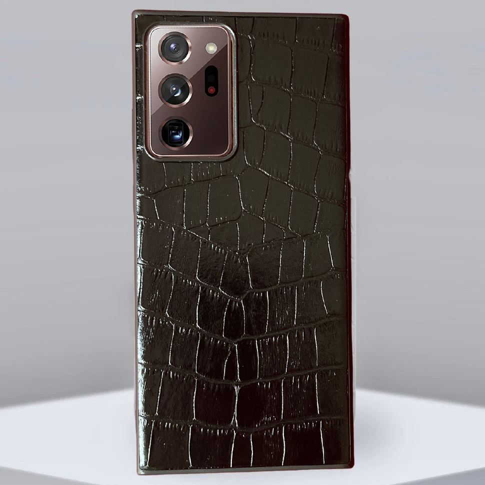 Jet Black Croco Pattern Premium Leather Luxury Case iPhone cover – JustAndBest India