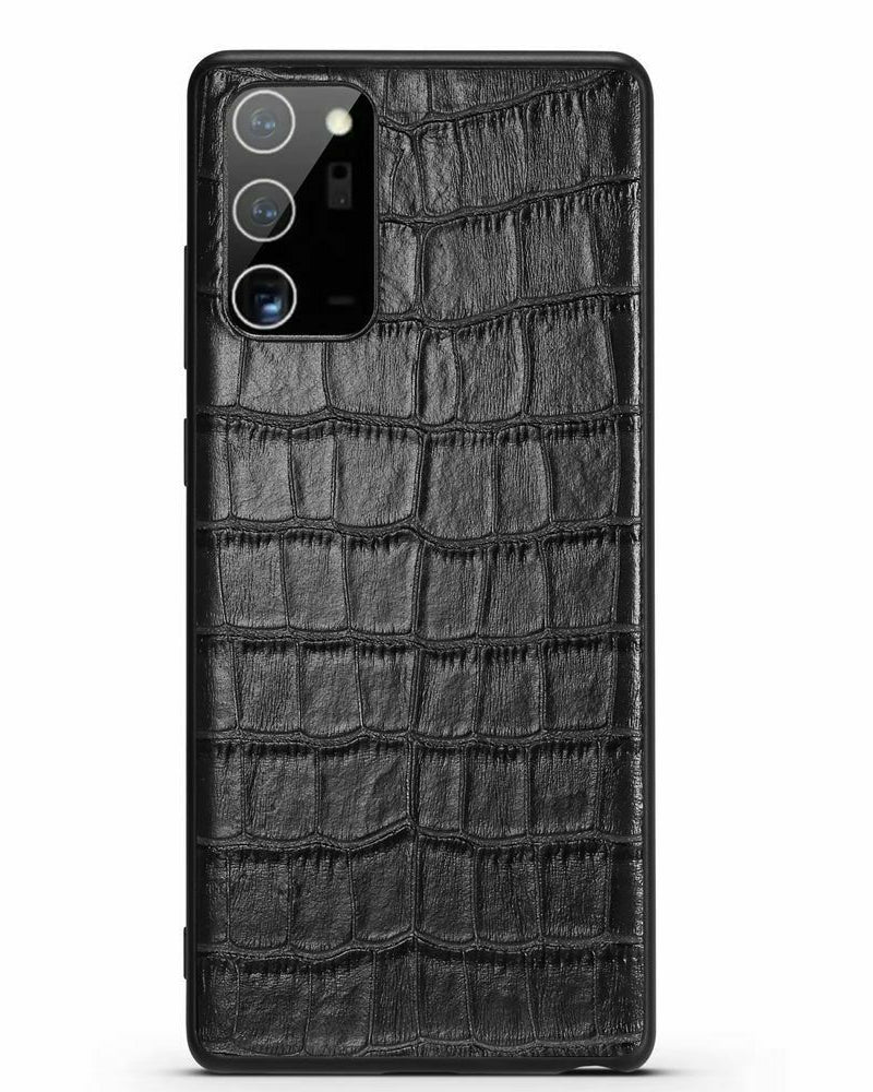 Jet Black Leather Samsung note 20 ultra Case