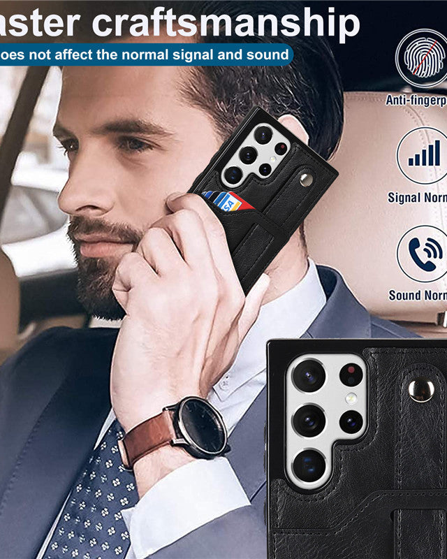 Premium Leather Wallet Style Hand Strap Case iPhone cover – JustAndBest India