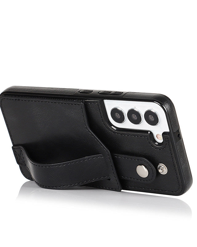 black leather s23 plus case