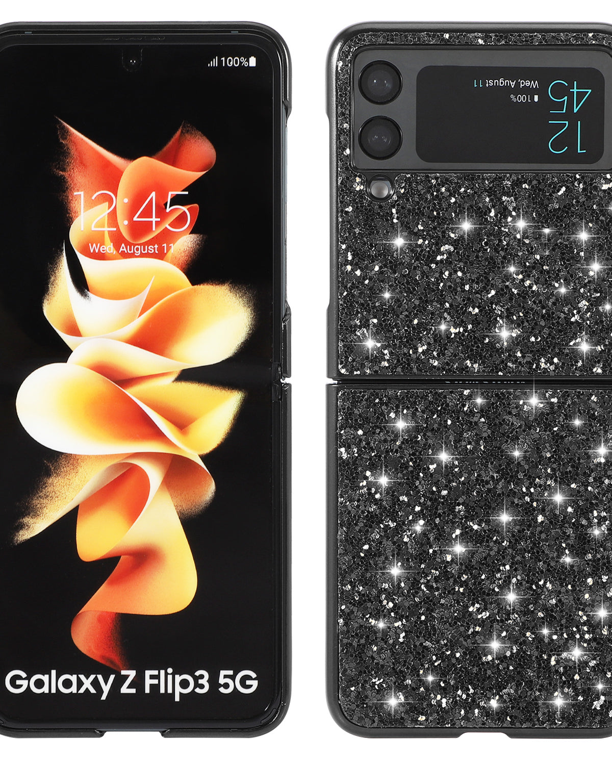 Black Glitter Sequin Cover for Samsung Z Flip 4