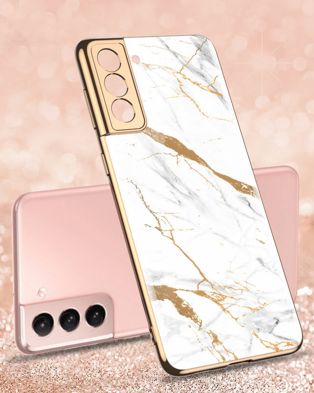 Gold Electroplated Marble Pattern Luxury Cover iPhone cover – JustAndBest India