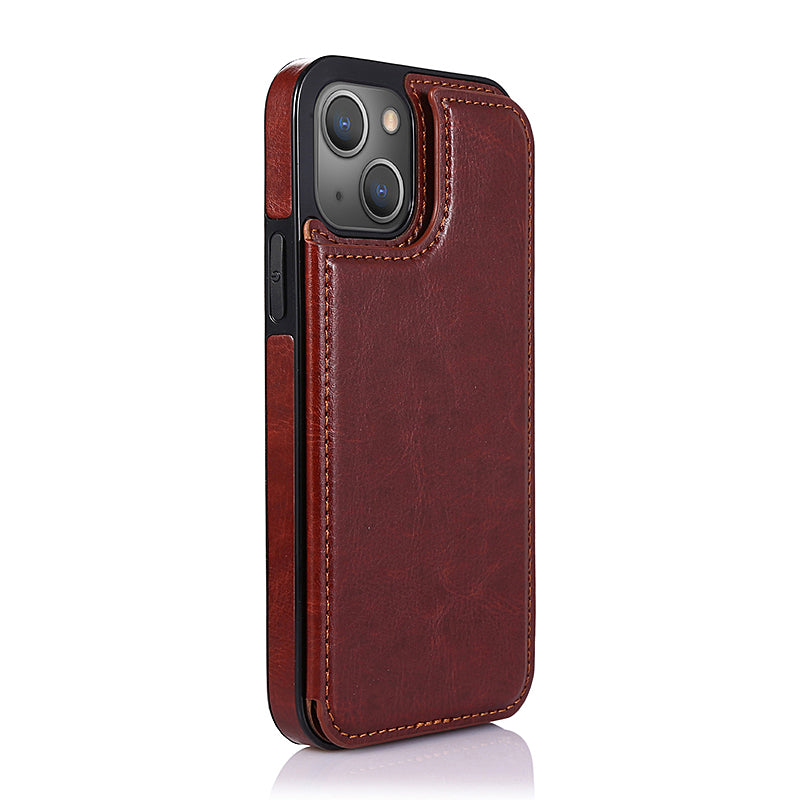 Luxury Wallet Style Premium Leather Case iPhone cover – JustAndBest India