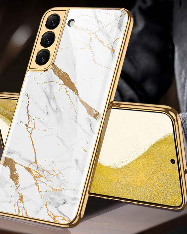 Gold Electroplated Marble Pattern Luxury Cover iPhone cover – JustAndBest India