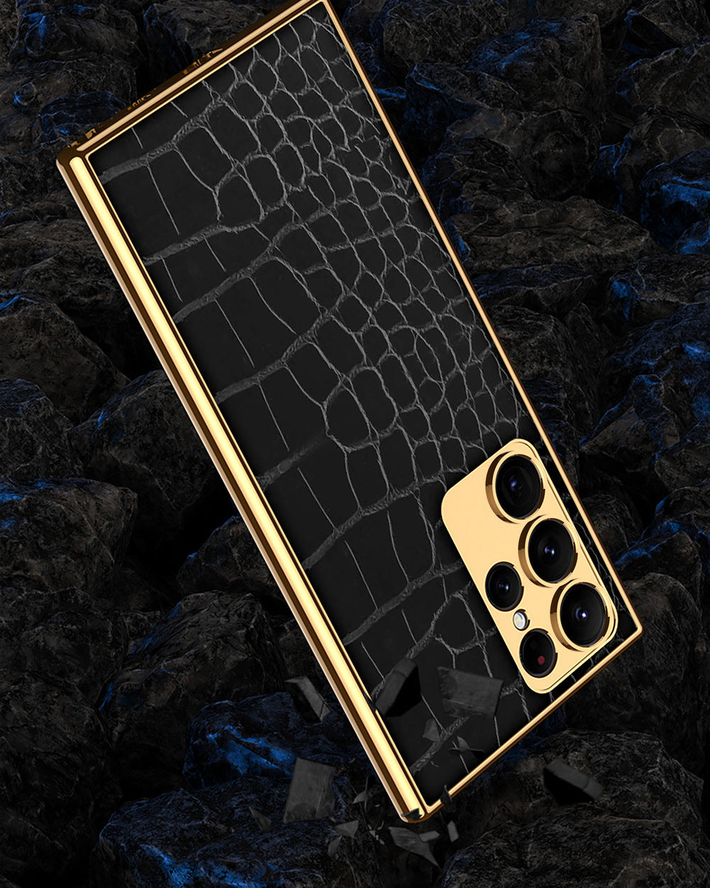 Gold Electroplated Croco Pattern Leather Luxury Cover iPhone cover – JustAndBest India