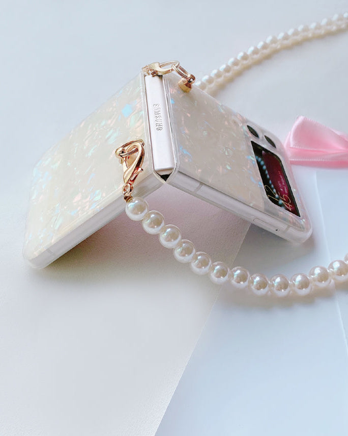 Pearl Chain Bracelet Cover for Samsung Z Flip 4