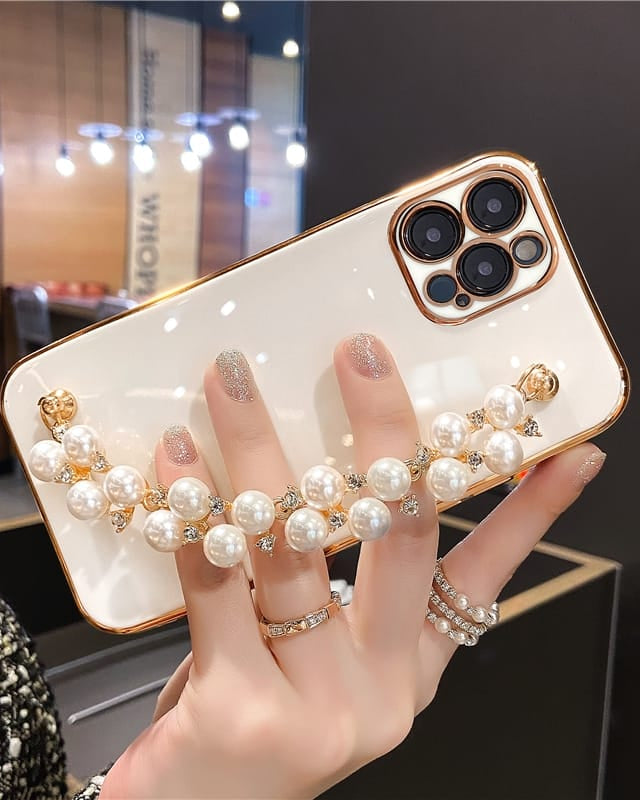 Elegant Pearl Rhinestones Bracelet Cover iPhone cover – JustAndBest India