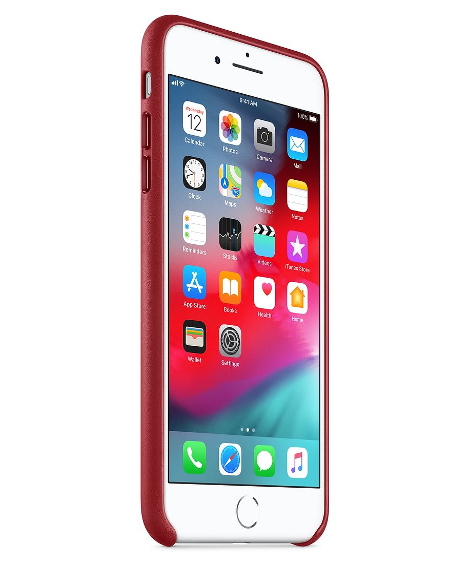Red Leather iphone Cover