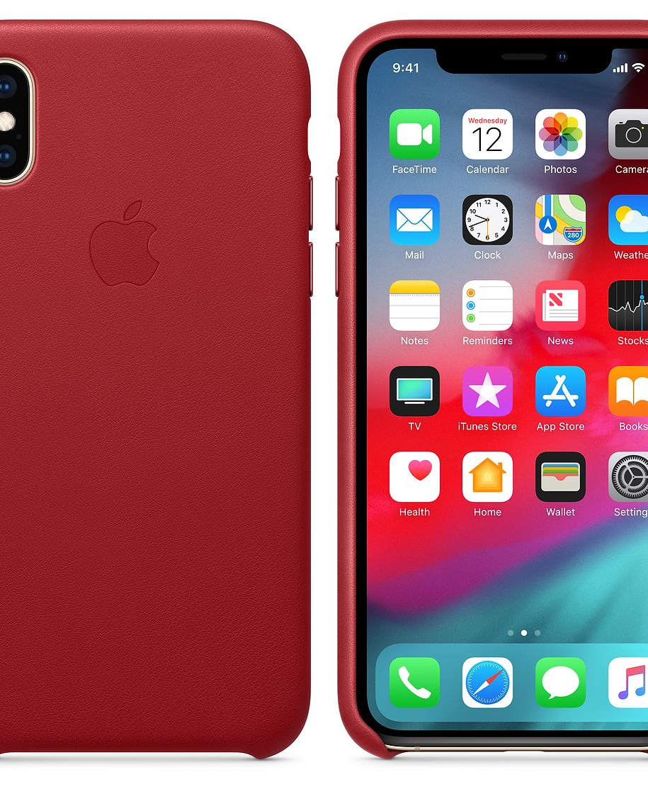 Red Leather iphone back Cover