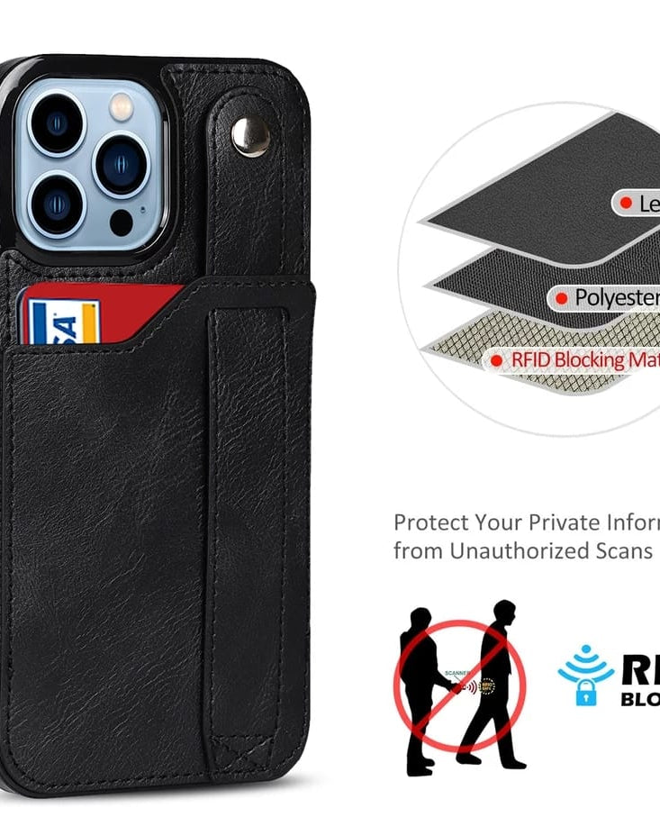 Leather Wallet Style Hand Strap Case