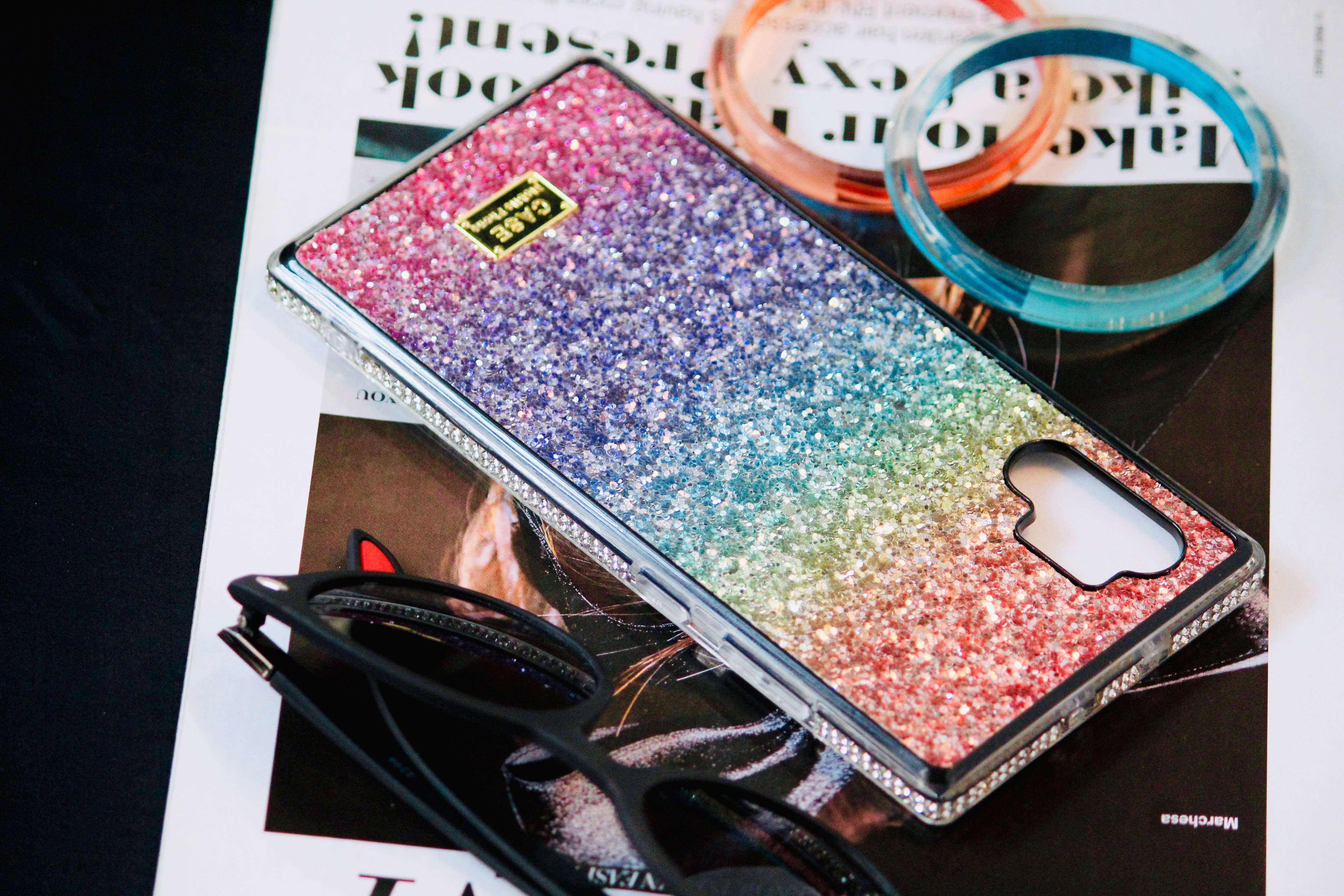 Rainbow Glitter Bling Rhinestones Luxury Cover iPhone cover – JustAndBest India