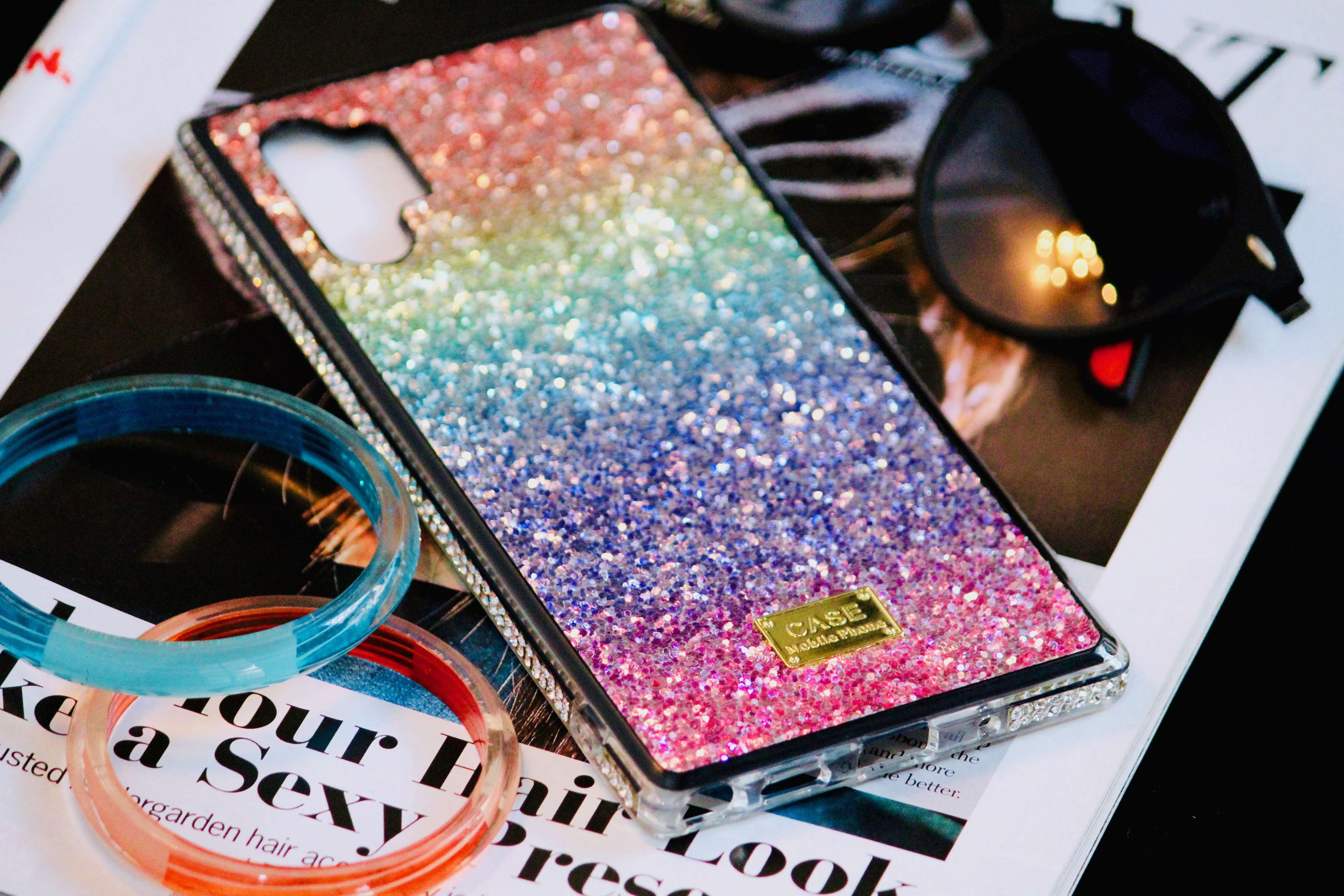 Rainbow Glitter Bling Rhinestones Luxury Cover iPhone cover – JustAndBest India