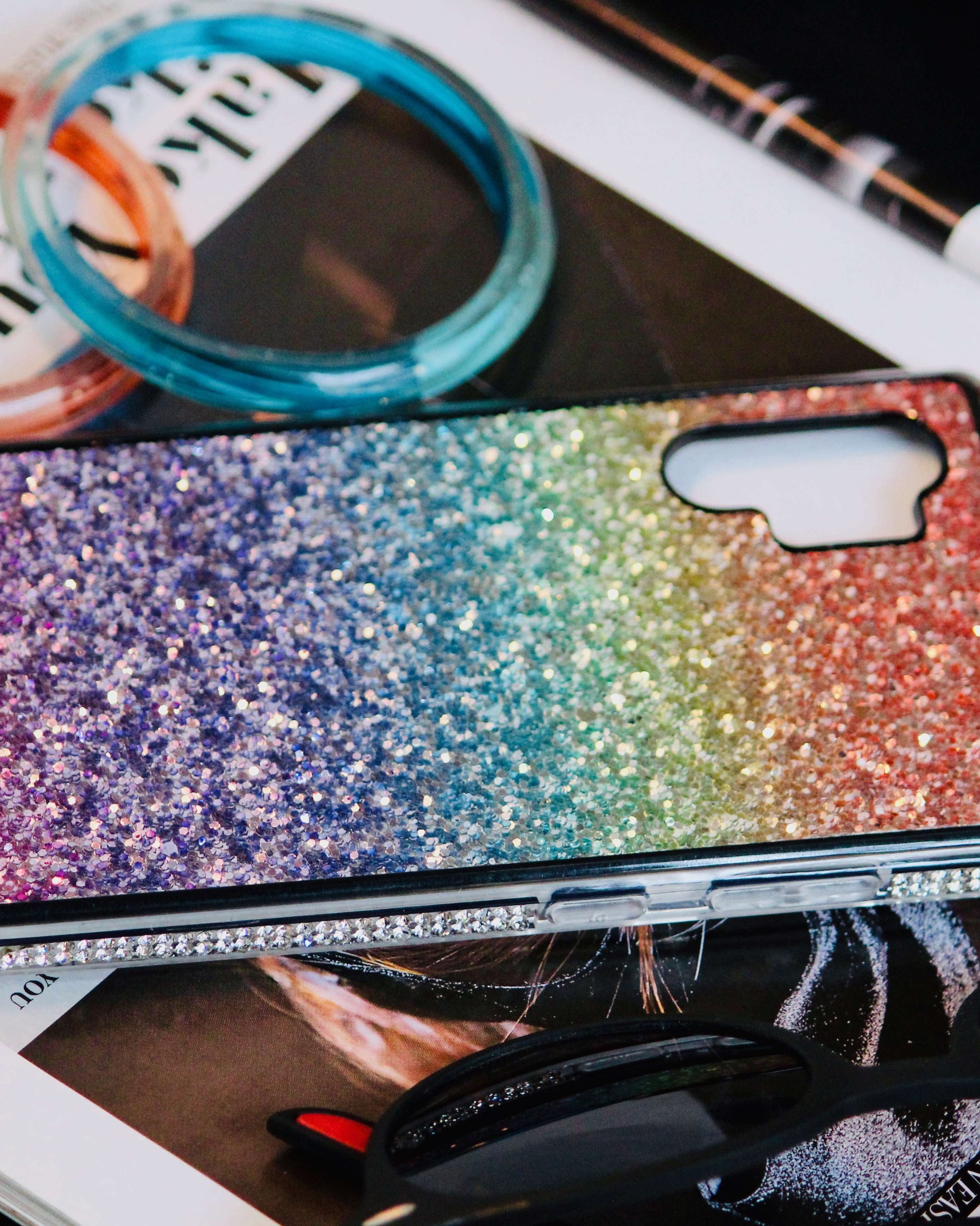 Rainbow Glitter Bling Rhinestones Luxury Cover iPhone cover – JustAndBest India