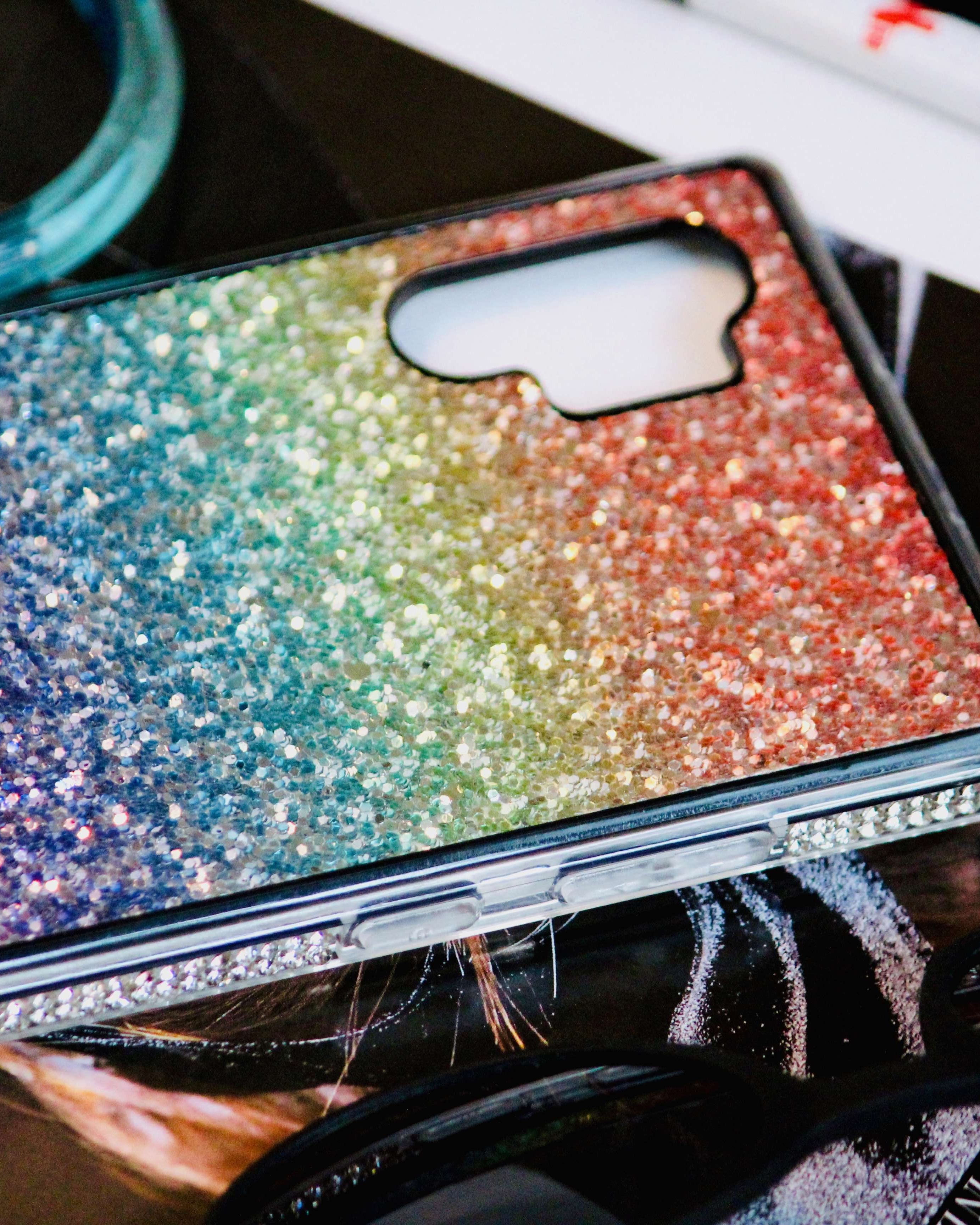 Rainbow Glitter Bling Rhinestones Luxury Cover iPhone cover – JustAndBest India